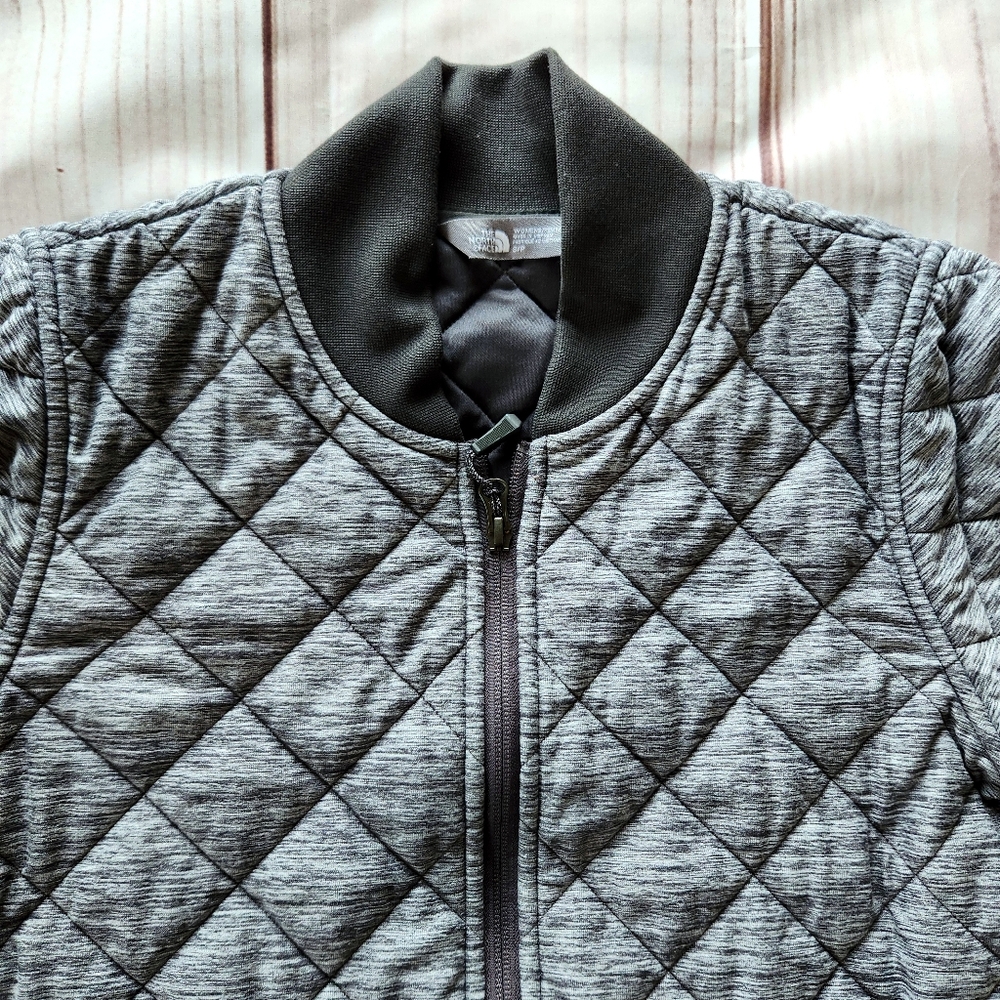 The North Face "Mod Bomber Jacket" Quilted Heather Gray Grey | Women's Size S - Picture 6 of 14